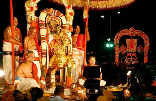 Lord Sri Venkateswara On Aswa Vahanam On The 8th day In Brahmotsavams,2014