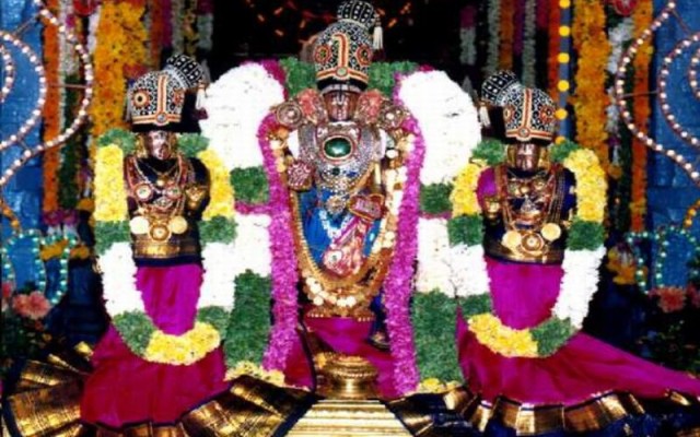 Lord Sri Venkateswara With His Divine Consorts