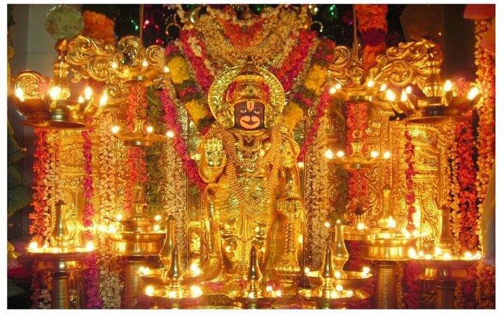 Lord Hanuman Decorated With Lamps