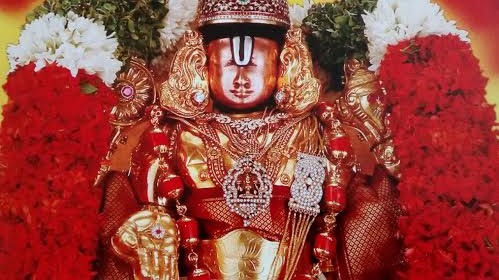 A Beautifully Decorated Processional Deity Of Lord Sri Venkateswara In Tirumala Temple