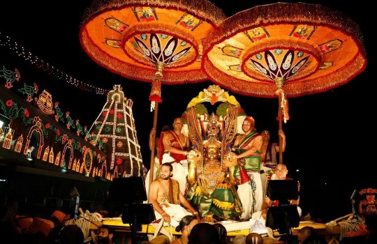 Lord Sri Venkateswara On Garuda Vahanam In Tirumala Brahmotsavams,2014