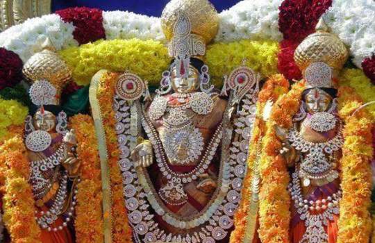 Lord Sri Venkateswara With His Consorts