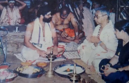 Sri Nemani Subbarao And Smy. Venkata Lakshmi At The Time Of Sri Sarvatomukha Gayatri Mahayagam