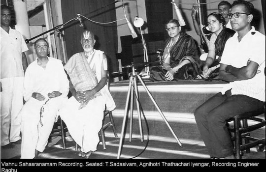 M.S.Subbulakshmi-During-The-Recording-Of-Vishnu-Sahasra-Namam-Album