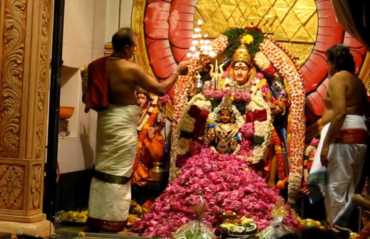 1008 Lotus Pooja To Goddess Gurga In Sri Krishnan Temple