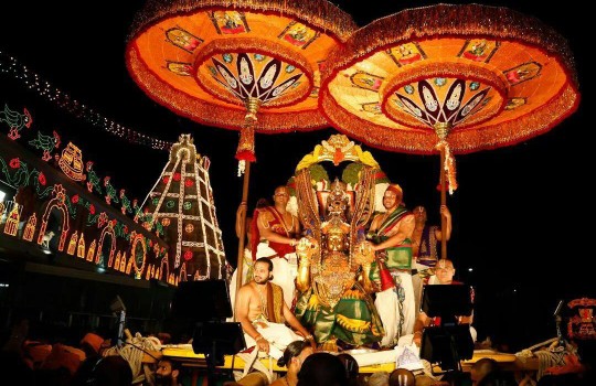 A Procession During Tirumala Brahmotsavams