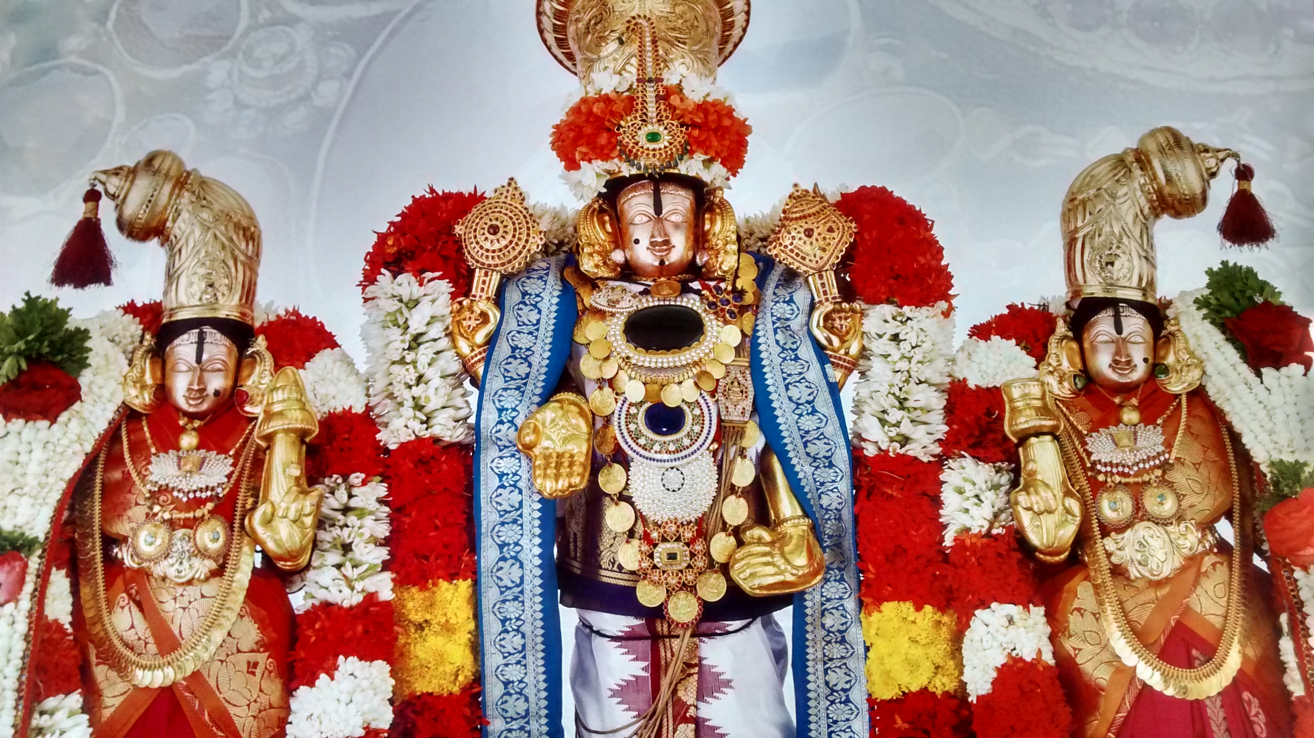 Lord Sri Venkateswara With His Divine Consorts