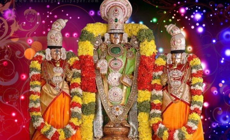 Lord Sri Venkateswara With His Divine Consorts