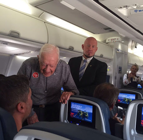 jimmy-carter-with-narayana-on-flight