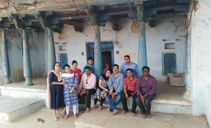 My Family And Friends Sitting In Front Of Bhagawan Sriram Sir’s House Of Birth In Maldakal