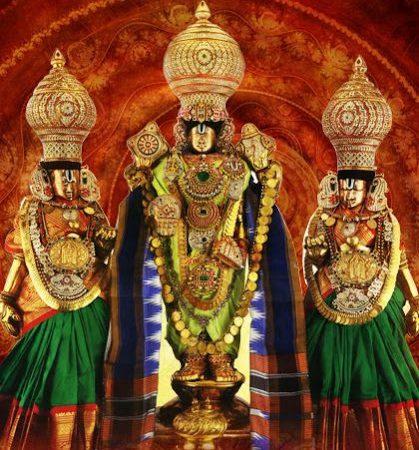 Lord Venkateswara With His Divine Consorts