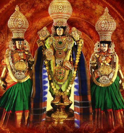 Lord Venkateswara With His Divine Consorts